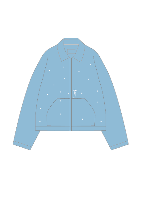 Rhinestone Denim Jacket Uomo