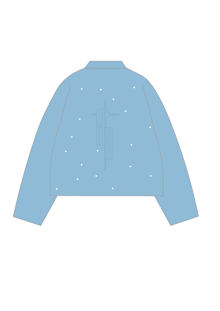 Rhinestone Denim Jacket Uomo