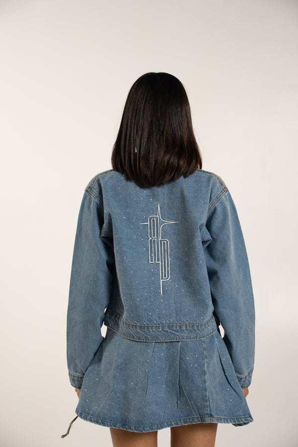 Rhinestone Denim Skirt