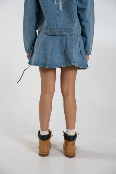 Rhinestone Denim Skirt